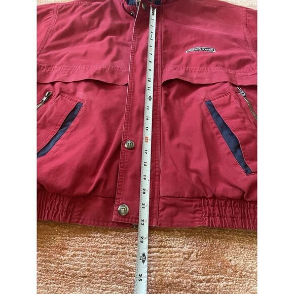Vintage Destinations “Freightliner Jacket Bomber Men's  Size L Red/ Beige Zip - Picture 5 of 10